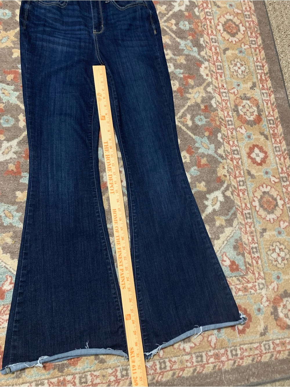 JUDY BLUE High Waist Raw Hem Dark Wash Flare Jeans 7/28 - Picture 10 of 14
